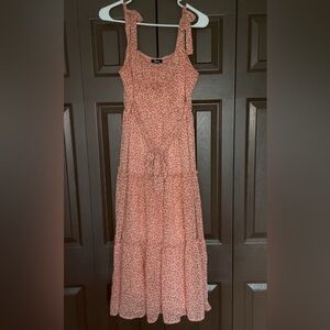 Elegant Pink Leopard Print Dress